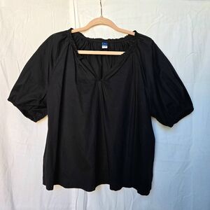 Old Navy Cotton Shirred Neck Blouse